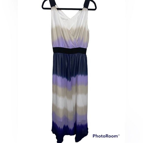 Express Maxi Dress Ombre Sleeveless V-Neck Stripes Small - Picture 2 of 6